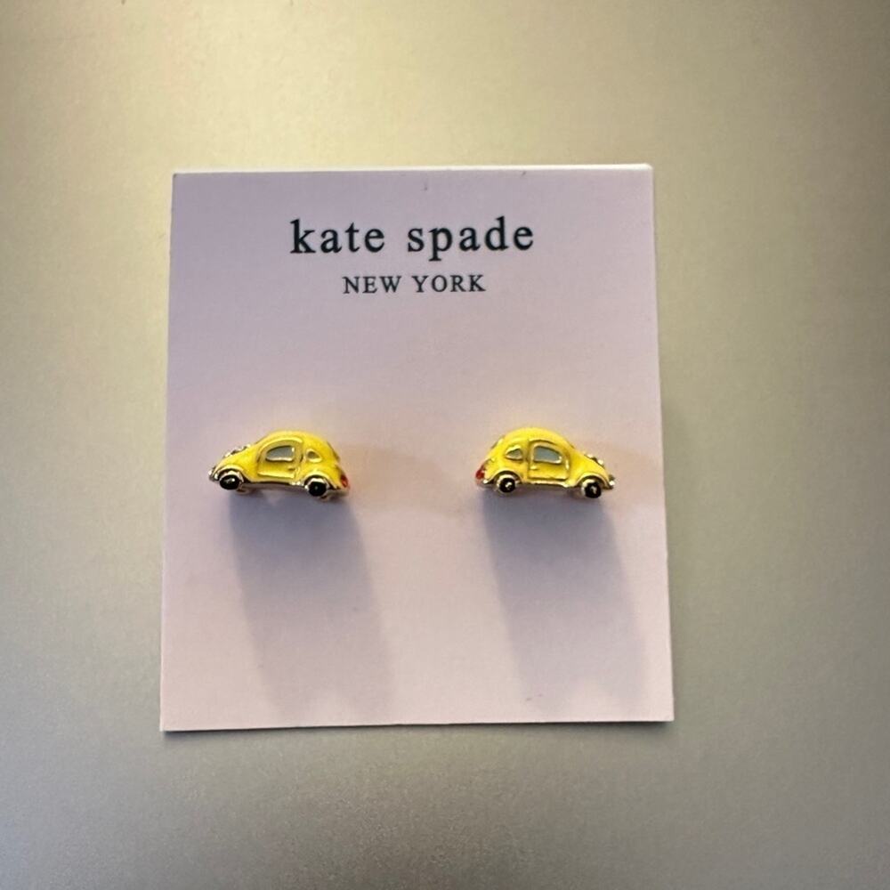 KATE SPADE * Off We Go Car Yellow Taxi earrings